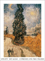 Cypresses with two figures